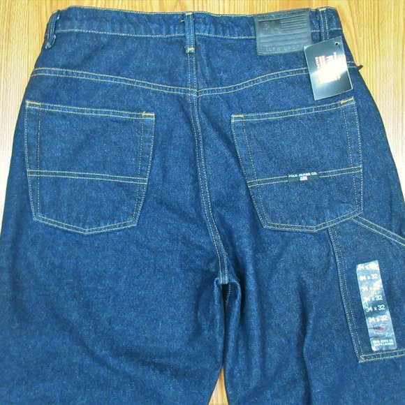 32x32 NEW! POLO JEANS CO RALPH LAUREN VINTAGE/ DEADSTOCK CARPENTER JEANS - Picture 4 of 6